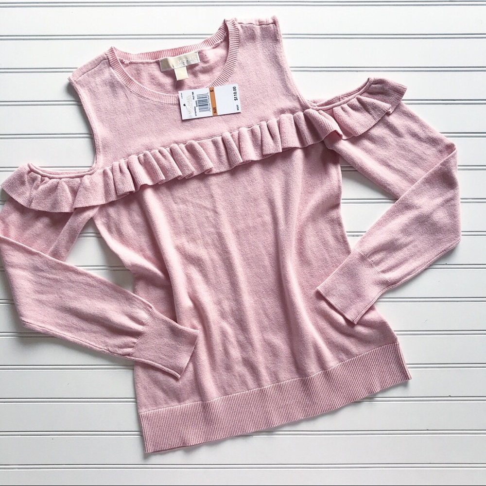 MK ruffle sweater cold shoulder!